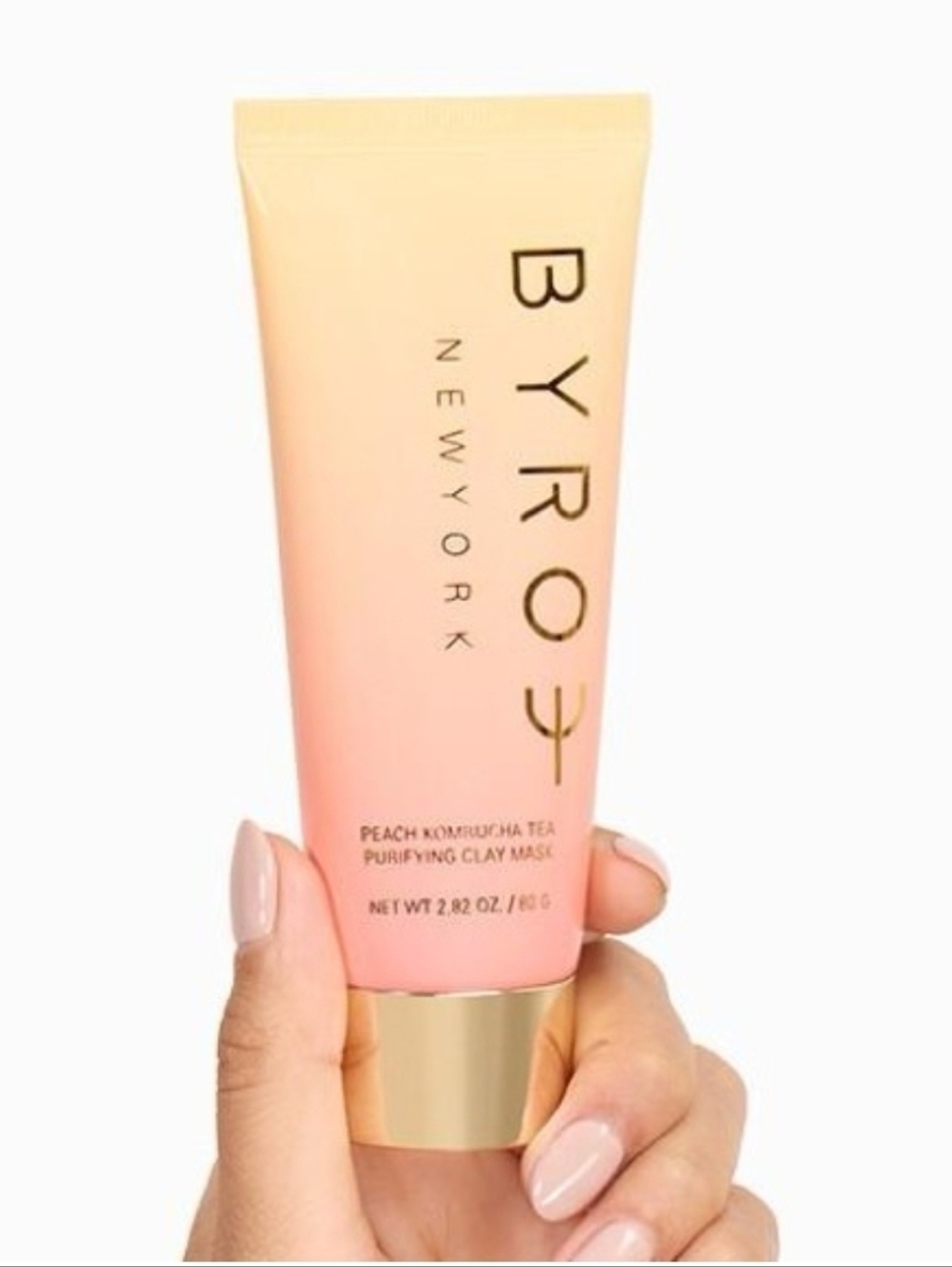 Byroe Peach Kombucha Tea Purifying Clay Mask NIB 2.82 OZ